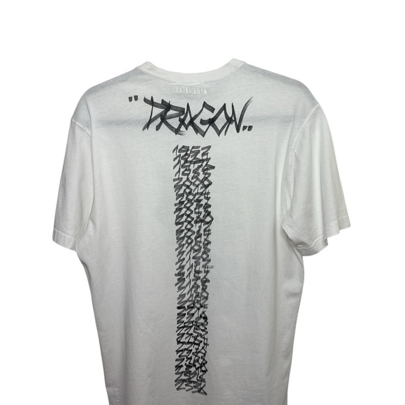 Vetements White Tee with Bold Gray Graphic - Picture 4 of 9